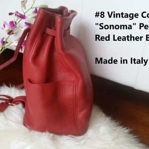 Vintage Coach Sonoma Red Pebbled Leather Backpack